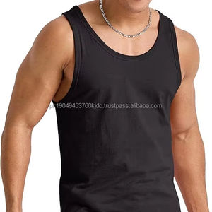 Camisetas sin mangas de secado rápido de alta calidad para gimnasio de hombres Camiseta sin mangas de punto transpirable de color sólido personalizado Bordado ¡Muchos colores disponibles! - Product Image 1