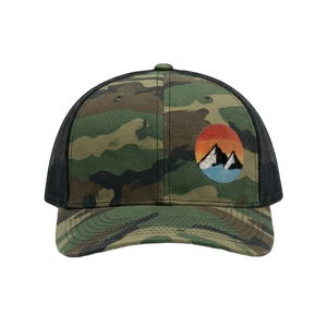 Custom Logo Embroidered Trucker Hat Mesh Back 6 Panel Snapback <b>Cap</b> <b>Mountain</b> Patch Outdoor Sports Hat - Product Image 5