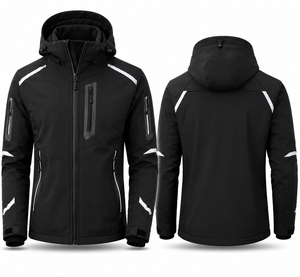 Veste softshell pour homme, écologique, à séchage rapide, fermeture éclair, sportive, hiver, extérieur, imperméable, respirante, doublure en polaire - Product Image 2