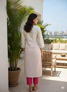 Conjunto de Kurta y Pantalón Largo Recto para Mujer, Ropa Étnica Elegante para Fiestas, Uso Diario Indio-Pakistaní para Ocasiones Especiales - Product Image 2
