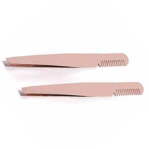 Professional Stainless Steel <b>Comb</b> Tweezer with Built-in <b>Lash</b> <b>Comb</b> for Eyelash Extension & Brow Shaping at Competitive Price - Product Image 2