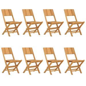 Ensemble de 8 chaises pliantes de jardin en teck massif, qualité supérieure, mobilier d'extérieur - Product Image 2