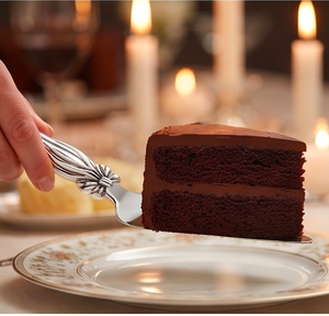 Stainless Steel Cake Knife And Server Set With <b>Floral</b> Handle Design 2-Piece Modern Flatware Dishwasher Safe For Party And Hotel - Product Image 5