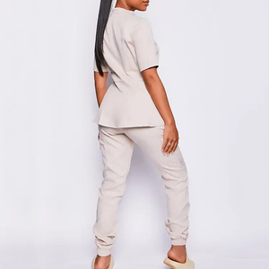 Ensemble d'uniformes d'infirmière en denim respirant et confortable avec fermeture éclair pour femmes, vêtements de travail médicaux pour hôpital - Product Image 2