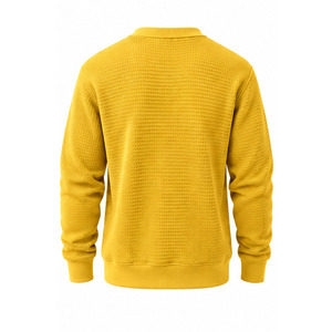 Sweat-shirt en tricot gaufré surdimensionné pour hommes, streetwear décontracté, vente en gros - Product Image 2