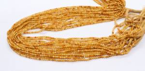 ลูกปัดรูไทล์สีเหลืองธรรมชาติทรงรอนเดลเหลี่ยมเล็ก ขนาด 2-2.5 มม. ความยาว 13 นิ้ว สำหรับทำเครื่องประดับ - Product Image 6