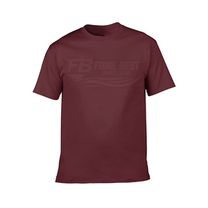 T-shirts pour hommes grande taille couleur rouge, design tendance et élégant, décontracté, col rond, couleur unie, 180 grammes, devant uni - Product Image 2