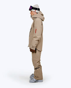 Conjunto de Chaqueta y Pantalones de Esquí Color Caqui, Ropa de Abrigo de Dos Piezas con Capucha Impermeable para Deportes de Nieve al Aire Libre en Invierno - Product Image 2