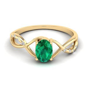 Anillos de Compromiso REYES Exclusivos de Plata de Ley 925 con Corte Ovalado y Esmeralda de 0.75 Quilates para Mujer, Joyería Fina - Product Image 6