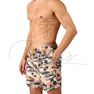 Pantalones Cortos de Playa a Rayas/Estampados Impermeables para Hombre, de Poliéster/Algodón, con Cierre de Cordón, Ropa Casual de Verano, Venta en Línea al Por Mayor - Product Image 5