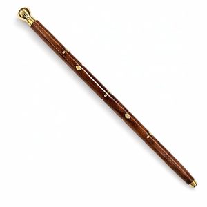 Wooden Walking Stick with Brass Finish Handle Decorative Wooden <b>Cane</b> for Men Women Vintage Collectible Gift Home Decor - Product Image 1