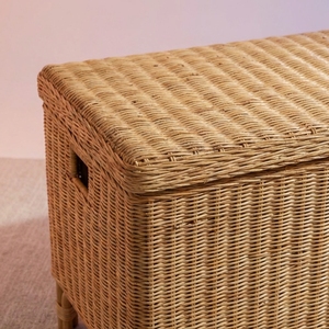 Banco de comedor de ratán natural hecho a mano, otomana de almacenamiento interior, reposapiés de madera, asiento para pasillo, muebles para restaurante, hogar, hotel - Product Image 5