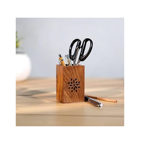 Wood Pen Holder Desk Pen Holder Desktop <b>Office</b> <b>Supplies</b> Storage Box Customized Logo Wood Pencil Holder - Product Image 3