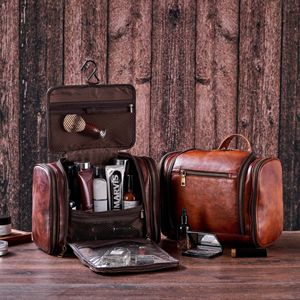 Genuine Leather Toiletry Bag Mens Dopp <b>Kit</b> Travel Wash Bag <b>Shaving</b> <b>Kit</b> Pouch Waterproof Lining Wholesale Shop TYG-0136 - Product Image 6