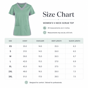 Blouse d'hôpital pour femme à col en V et manches courtes, en polyester tissé violet, avec poches - Product Image 5