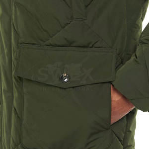 Men's Regular Quilted Parka <b>Jacket</b> <b>Fur</b> <b>Hood</b> Windproof Winter Coat Thick Polyester Wadding Solid Color Casual Style Plus Size - Product Image 3