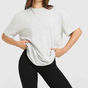 Camiseta de Verano para Mujer, Manga Corta, Corte Holgado, Lona, Colores Personalizables, Ligera, Transpirable, 100% Algodón, Gran Venta - Product Image 1