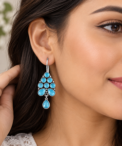 Pendientes Colgantes de Plata Oxidada con Ónix Negro y Engaste de Bisel Estilo Bohemia para Mujer, Ideales para Fiestas, Fabricante con Garantía Comercial - Product Image 5