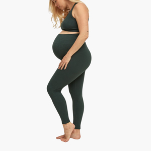 ชุดโยคะสำหรับคนท้องฤดูร้อนแบบใหม่ขายส่ง เอวสูงพร้อมเข็มขัดรัดหน้าท้อง กางเกงเลกกิ้งเนื้อนุ่ม ช่วยพยุงหน้าท้อง ชุดออกกำลังกายสำหรับหญิงตั้งครรภ์ - Product Image 3