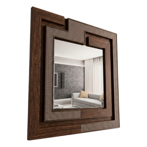 Wood Modern Eco-Friendly Lightweight Wall-Mounted <b>Square</b> <b>Mirror</b> Frame for Bathroom - Product Image 1
