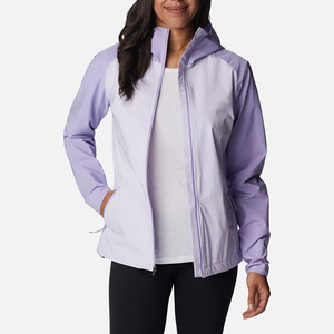 Women Fashion <b>Light</b> Purple <b>Jacket</b> Two Tone Outdoor Hooded Coat Slim Fit Casual Sportswear Windproof Walking <b>Jacket</b> for Lady - Product Image 3