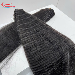 Qualité chaude Double Dessiné 100% Cheveux Bruts Yaki (Kinky) Extensions de Trame Droite Prix Moins Cher Expédition Aujourd'hui! - Product Image 1