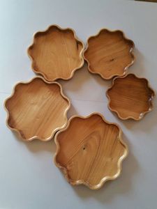 Handmade Wooden Coaster Set with Natural Rustic Finish, Round Table Coasters for Coffee, Tea, <b>Drinks</b> and Home Dining Decor - Product Image 4
