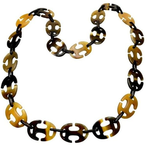 Collar Grueso de Cuerno de Búfalo Ecológico con Eslabones Graduados y Zirconia - ¡Gran Venta! - Product Image 3