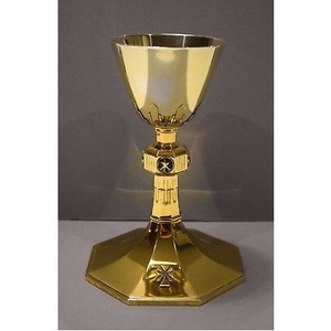 Exclusive Handmade Metal Chalice And Ciborium <b>Set</b> For Church Eucharistic Celebration With Decorative Religious Details - Product Image 2