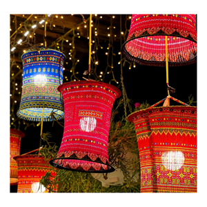 Best Vietnam Brocade <b>Lantern</b> Manufacturer Handmade Decorative Hanging Fabric Lamp Wholesale Export for Retail Chain Distributor - Product Image 1