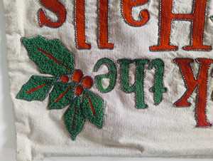 Deck the Halls Embroidered Cotton Linen <b>Pillow</b> Cover Rectangle Christmas Decor Home Cushion <b>Case</b> Classic Style - Product Image 6