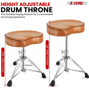 5 Core Drum Throne 4" <b>Padded</b> Guitar <b>Stool</b> Drummer Chair Adjustable Musician Seat - Product Image 4