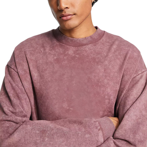 Breathable Cotton Sweatshirt for Men Heavyweight O-Neck <b>Pullover</b> O Neck Acid Wash <b>Jumper</b> Casual Streetwear Sweatshirt - Product Image 6