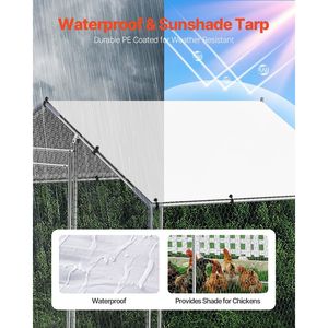 Poulailler en métal de 9,8x6, 5x6, 5 pieds avec toit en flèche Cages pour animaux - Product Image 5