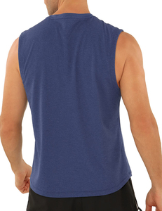 Camisetas sin mangas transpirables y económicas para hombre, de punto acanalado, estilo casual de verano, ajuste slim, camisola, compra al por mayor, logotipo personalizado, yoga - Product Image 3