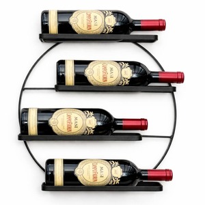 Porte-bouteilles à vin en métal courbé, présentoir de bar minimaliste contemporain - Product Image 2