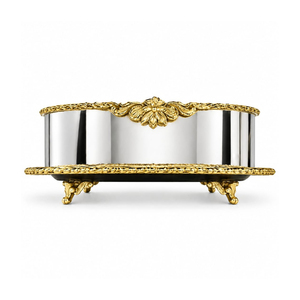 Bol à chocolat argenté et doré avec bordure en filigrane et motif en relief, idéal pour servir des friandises délicieuses lors d'un événement luxueux - Product Image 4