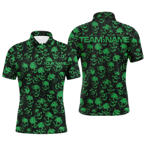 Polo imprimé squelette chemise à sublimation Halloween vente en gros matériau respirant échantillon gratuit - Product Image 4
