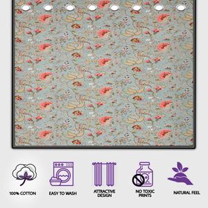 Cortinas de algodón transparente de la India, diseño de bloque de estampado bohemio, barra de lona gruesa, ventana de bolsillo, exterior, interior, hoteles, hospitales - Product Image 4