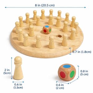 Plateau de jeu circulaire en bois avec 24 pions et dés colorés, diamètre 8 pouces, motif sculpté, thème classique - Product Image 1