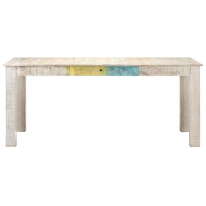 Mesa de Comedor Grande y Resistente de Madera de Mango Maciza en Color Blanco Lavado, Elegante y con Estilo - Product Image 2