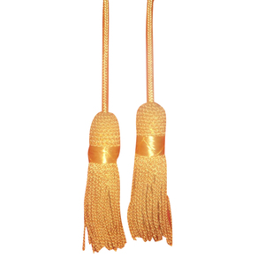 Cordons d'honneur personnalisés décoratifs en rayonne dorée / Cordons de remise de diplôme avec pompon en soie dorée de 6 cm - Product Image 1
