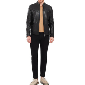 Veste en cuir pour homme, style urbain classique, pour un usage quotidien décontracté, avec doublure douce, vêtement d'extérieur élégant et tendance, veste de mode haut de gamme - Product Image 5