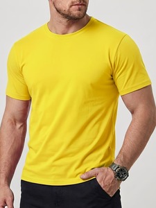 เสื้อยืดโอเวอร์ไซส์ผู้ชายไซส์ใหญ่ ผ้าคอตตอนผสมโพลีเอสเตอร์ ระบายอากาศได้ดี พิมพ์โลโก้ใหม่ตามสั่ง สีพื้นเรียบง่าย สไตล์ลำลอง - Product Image 1