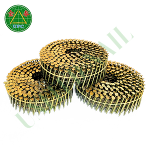 Clous en fil de fer pour palettes de 1-1/4 pouces, 14000 pièces, 15-16 degrés, OEM, en fil d'acier avec revêtement jaune, à anneau/lisses/à vis, vente en gros - Product Image 4