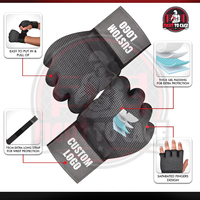 Support de poignet absorbant les chocs, sangle Velcro réglable, bandages de main rembourrés en gel, design demi-doigts pour la boxe, le MMA, le Muay Thai