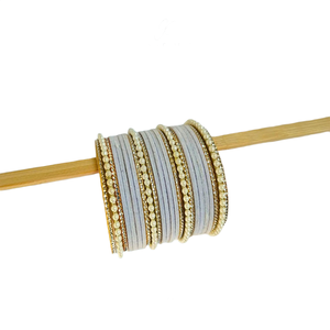 Women Ethnic Velvet Stainless Steel <b>Bangle</b> <b>Set</b> Traditional Jewelry Eco-Friendly Vintage Customized Fashion Wear Wedding Occasion - Product Image 2