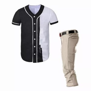 Maillot de baseball noir sans manches, col en V, boutonné devant, pour homme adulte, coupe classique, respirant, antibactérien, séchage rapide, polyester. - Product Image 5
