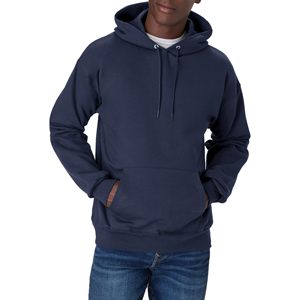 Sweat-shirt à capuche bleu marine pour homme, coupe classique, en molleton de coton, décontracté, pour l'automne, avec poche avant et capuche à cordon de serrage - Product Image 1