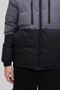 Custom OEM Men's Winter Two Tone Puffer <b>Jacket</b> <b>Hooded</b> Thick Warm <b>Padded</b> Coat Zipper Chest Pocket Outdoor Quilted <b>Jacket</b> - Product Image 6